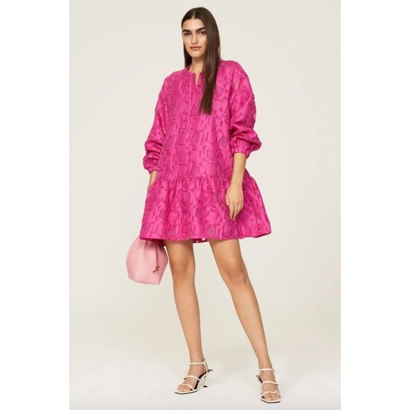 Marrie Oliver Dresses & Skirts - Marie Oliver Retta Dress Wool Silk Blend Pink Womens Size Large